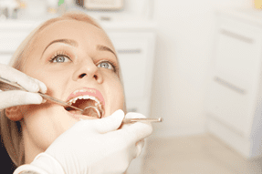 woman with dental exam