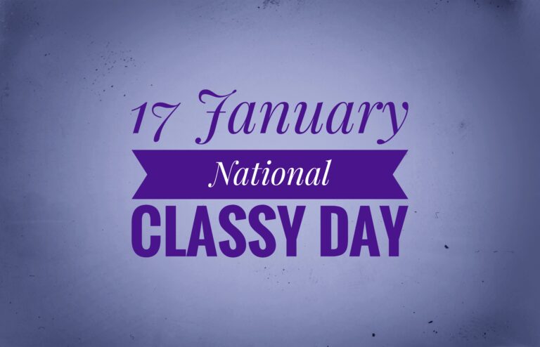 17,January,National,Classy,Day.text,Design,Illustration,On,Purple,Background